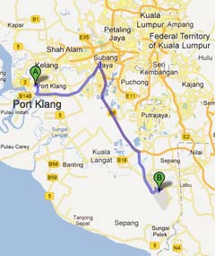 Driving from Port Klang to LCCT