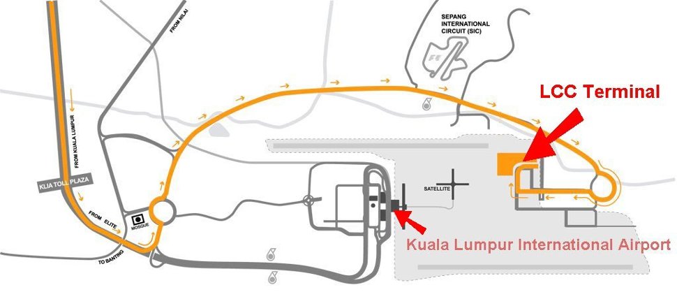 Road map to LCCT airport