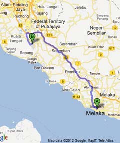 Driving from Melaka to LCCT