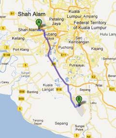 Driving from Shah Alam to LCCT