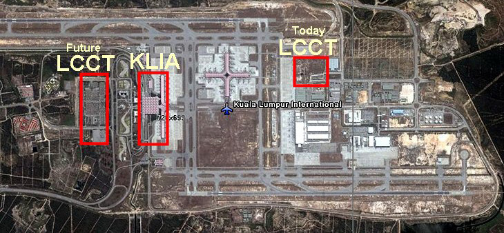 KLIA LCCT on Google Earth 