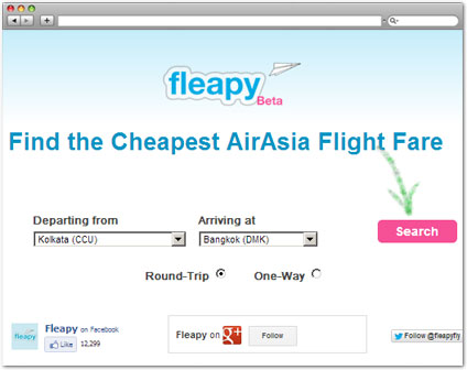 fleapy.com Check Air Fare tool