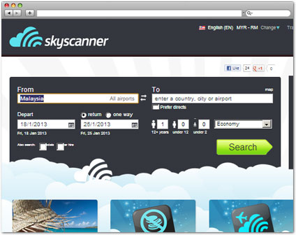 skyscanner.com.my Check Air Fare tool